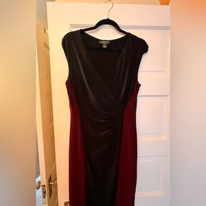 Lauren- black and burgundy sexy dress.